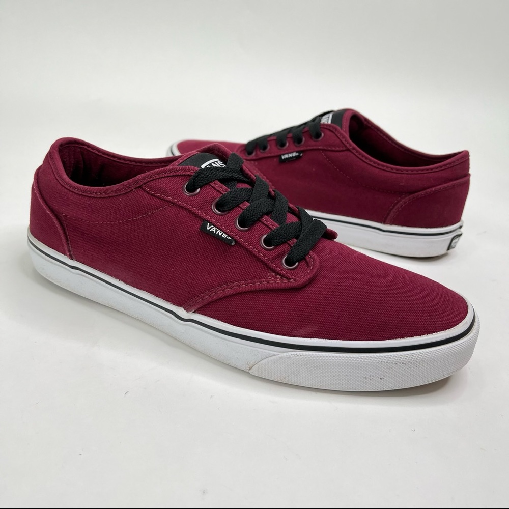 Vans Authentic Burgundy Lace-up White Sole Classic College Canvas Sneakers Shoes
